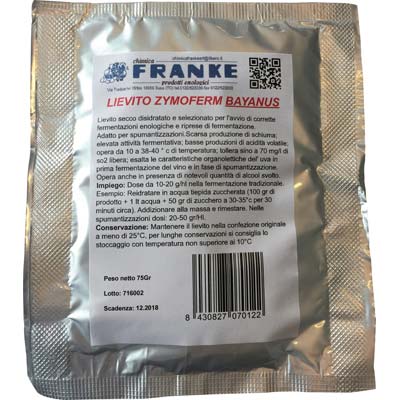 LIEVITO ENOLOGICO ZYMOFERM BAYANUS FRANKE