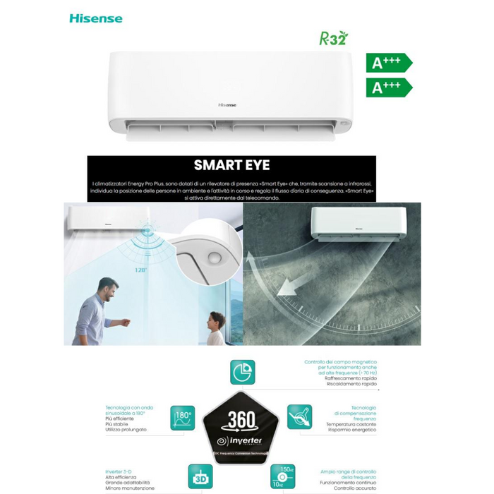 Climatizzatore Hisense ENERGY PRO WIFI QE35XV2AG/QE35XV2XW A+++/A+++