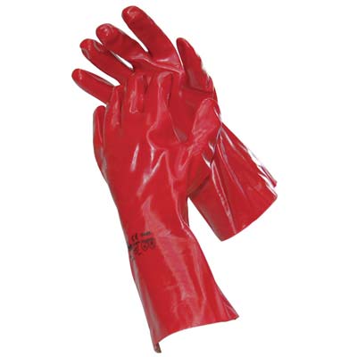 Guanto pvc rosso