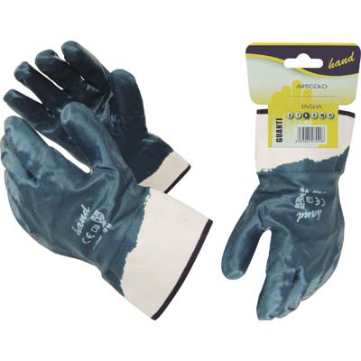 Guanto nitrile nbr blu dorso ricoperto workit