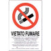 TARGA SEGNALETICA VIETATO FUMARE NORME LEGGE