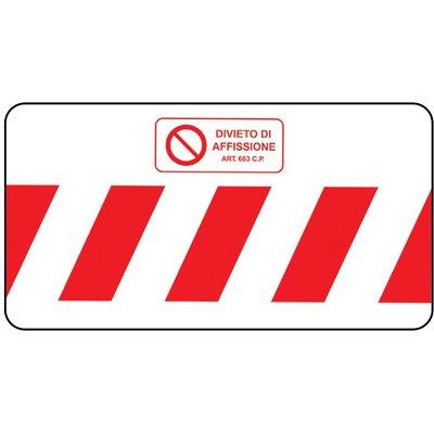 Targa segnaletica divieto di affissione