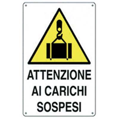 Targa segnaletica carichi sospesi