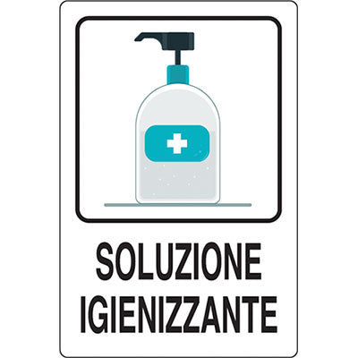 Targa segnaletica covid soluzione igienizzante