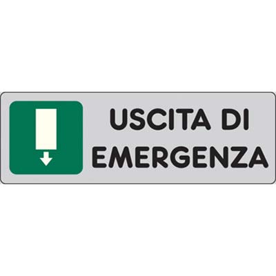 Targa segnaletica adesiva uscita emergenza