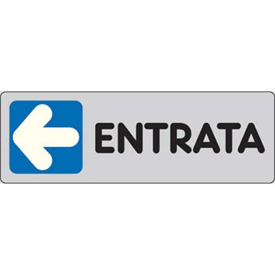 Targa segnaletica adesiva entrata sx