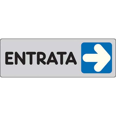 Targa segnaletica adesiva entrata dx