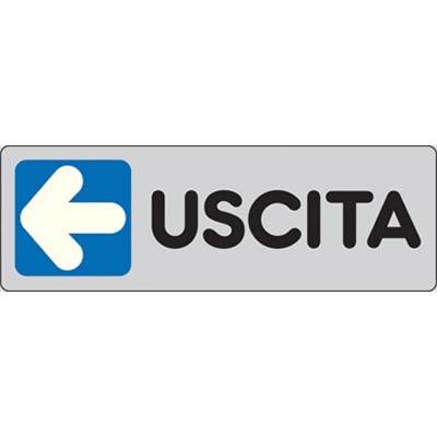 Targa segnaletica adesiva uscita sx