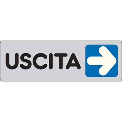 Targa segnaletica adesiva uscita dx