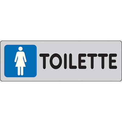 Targa segnaletica adesiva toilette donna