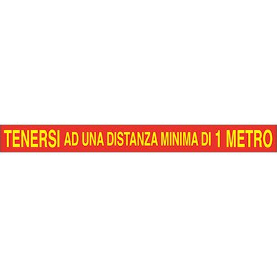 Targa segnaletica covid adesiva tenersi a distanza
