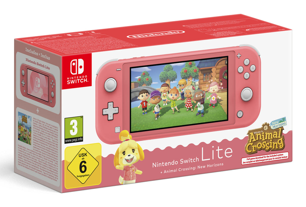 NINTENDO SWITCH CONSOLE LITE CORAL ANIMAL CROSSING NEW HORIZONS IT