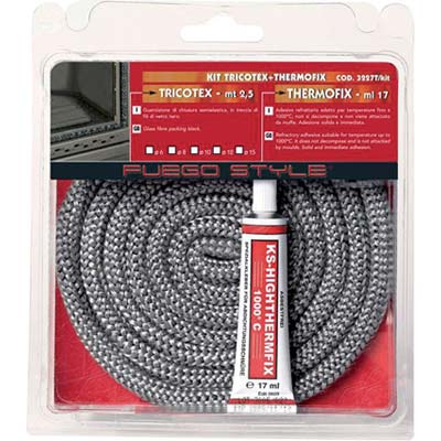 Guarnizione treccia + adesivo x stufa fuego