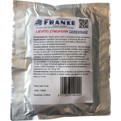 Lievito enologico zymoferm cerevisiae franke