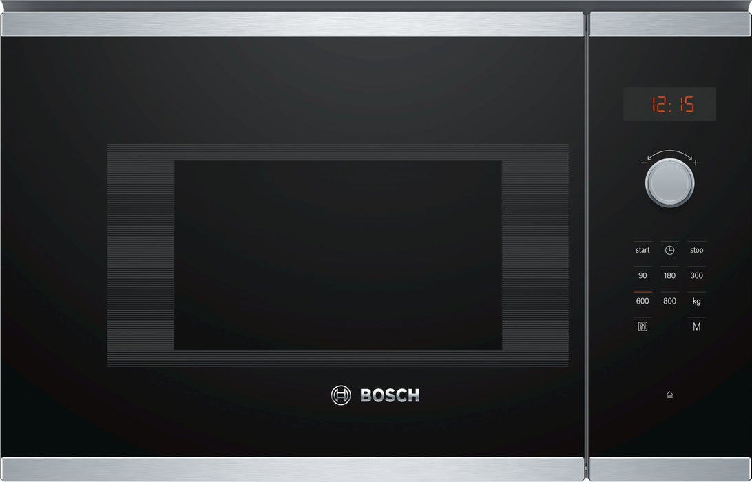 BOSCH FORNO MICROONDE INCASSO 20LT 800W NERO/INOX BFL523MS0