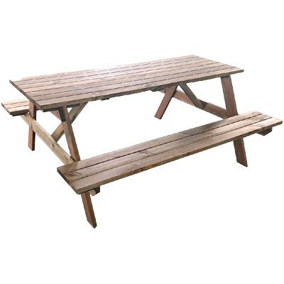 SET TAVOLO + PANCHE LEGNO PIC-NIC EURO DOMUS