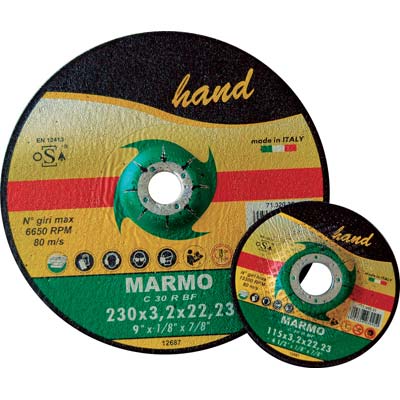 Disco abrasivo taglio marmo hand