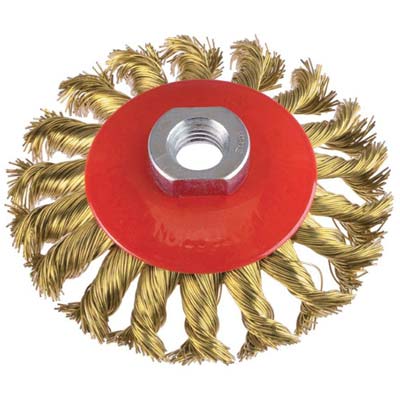 Spazzola acciaio ritorto conica + filetto pg