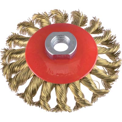 Spazzola acciaio ritorto conica + filetto pg