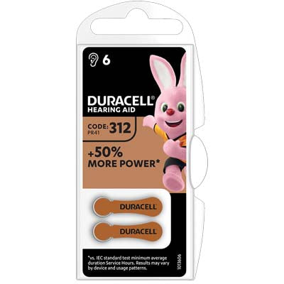 Pila apparecchio acustico easy tab 312 duracell
