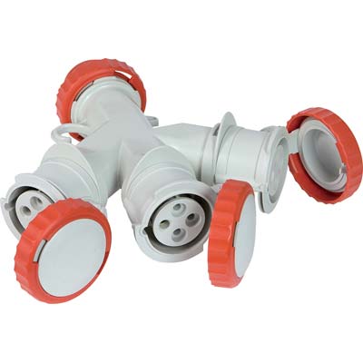 Adattatore multiplo spina rossa - presa rossa fme