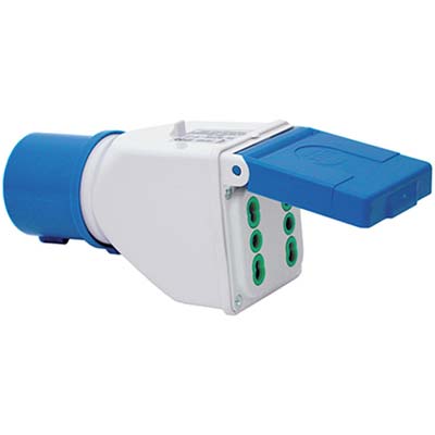 ADATTATORE SPINA BLU-16A BIPASSO DOPPIA FME