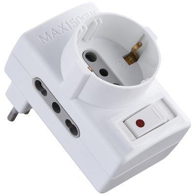 ADATTATORE TRIPLO 10A-16A+SCHUKO ELECTRALINE