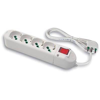 Multipresa bipasso schuko + int.lum fme