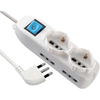 Multipresa bipasso + schuko + int.lum electraline