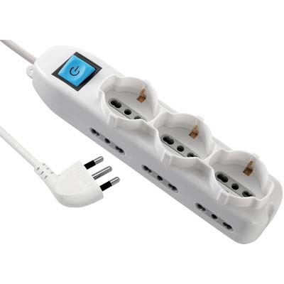 Multipresa bipasso + schuko + int.lum electraline