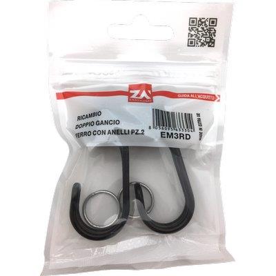 Gancio metallo doppio x corda elastica
