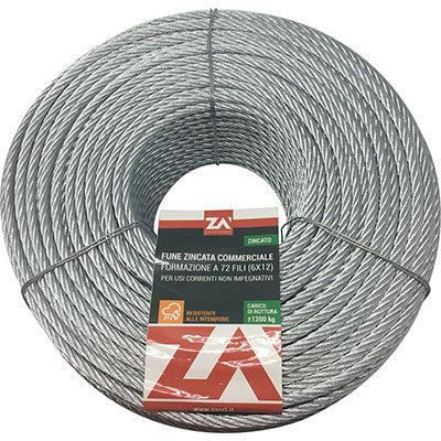 Fune antigiro zincata