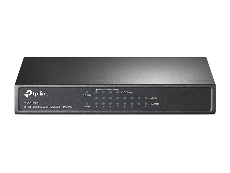 TPLINK HUB SWITCH 8 PORTE GIGABIT 4 PORTE POE 10/100/1000 TL-SG1008P