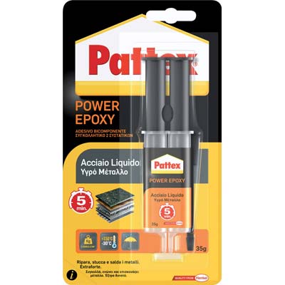 Pattex power epoxy acciaio liquido mix siringa