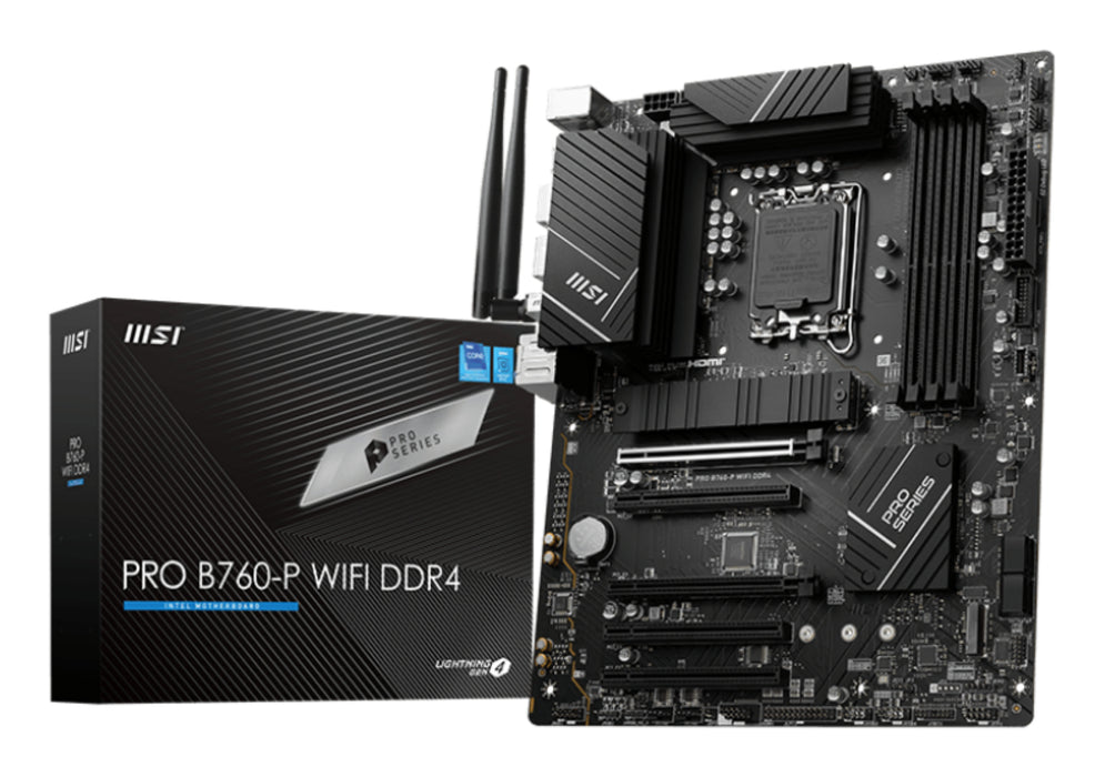 MSI MB 1200 12/13° GEN. PRO B760-P WIFI 4xDDR4 4xSATA M.2 HDMI/DP