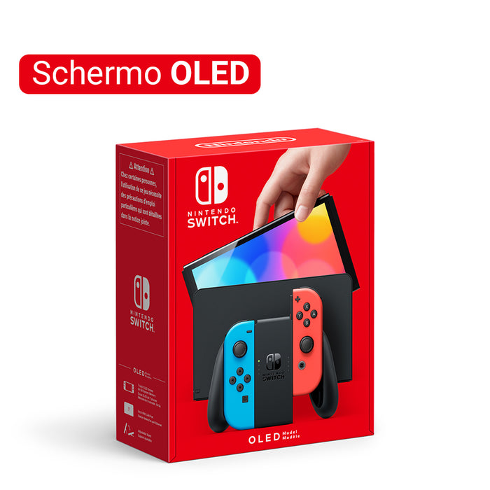 NINTENDO SWITCH CONSOLE OLED NERO JOY CON ROSSO/BLU IT