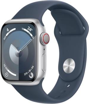 Apple Watch Serie 9 Cell 41mm Aluminium Silver Sport Band Storm Blue S/M MRHV3QL/A