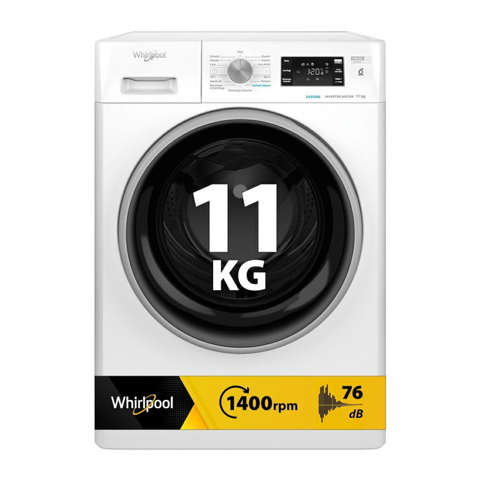 WHIRLPOOL LAVATRICE 11KG 6° SENSO INVER/VAP A 1400GIRI FFB 1148 BSV IT