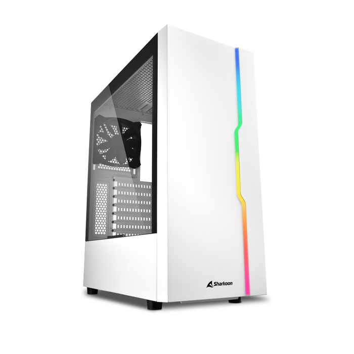 SHARKOON PC CASE GAMING RGB SLIDER MIDDLE TOWER LED USB3.0 BIANCO