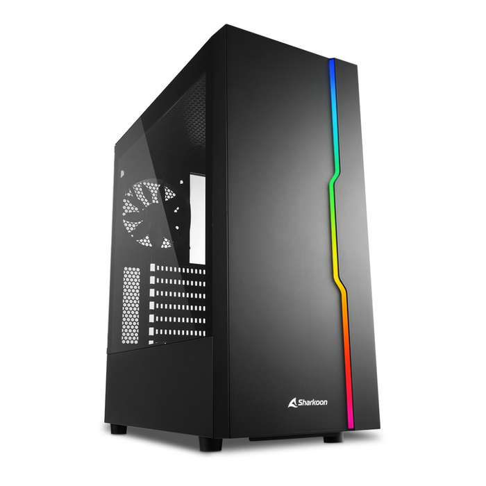 SHARKOON PC CASE GAMING RGB SLIDER MIDDLE TOWER LED USB3.0 NERO