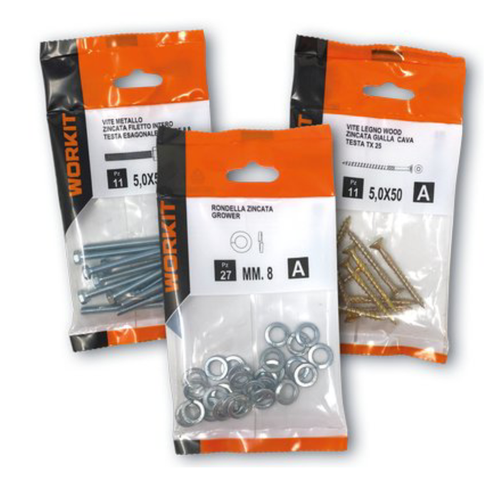 Workit kit vite truciolare tsp zincata bianca