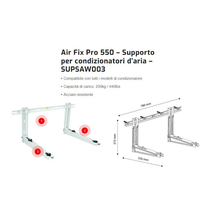 SUPERIOR STAFFA SUPPORTO CONDIZIONATORI 18/24000BTU MAX200KG SUPSAW003