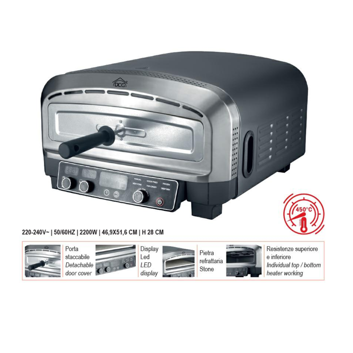 DCG FORNO PIZZA IN PIETRA REFRATTARIA STONE 20LT 2200W MB2350