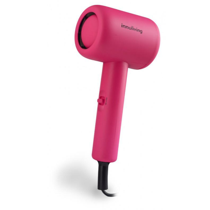 INNOLIVING MINI ASCIUGACAPELLI RIVESTITO IN GOMMA 1000W FUCSIA INN-612P