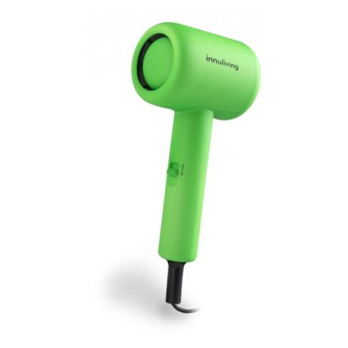 INNOLIVING MINI ASCIUGACAPELLI RIVESTITO IN GOMMA 1000W VERDE INN-612G
