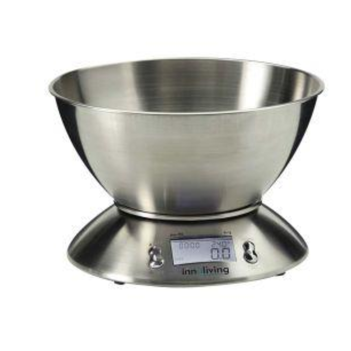 INNOLIVING BILANCIA DA CUCINA DIGITALE ACCIAIO CON CIOTOLA 5KG INN-127