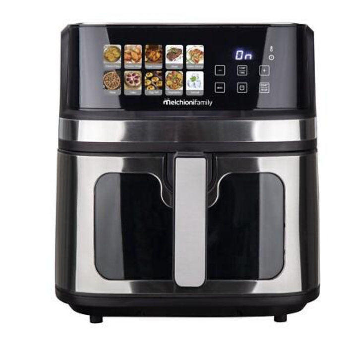 MELCHIONI FRIGGITRICE AD ARIA GAIA PLUS 8LT 2200W DISPLAY COLORI NERO