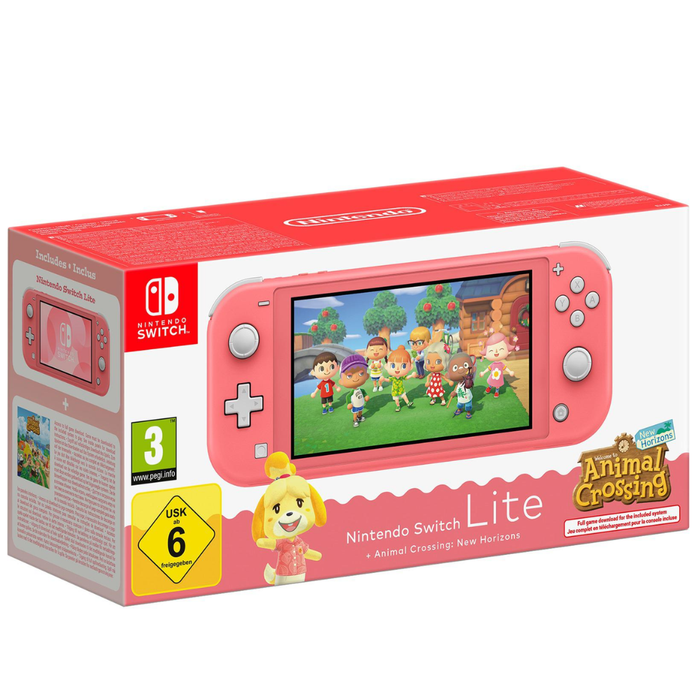 Switch lite Console Animal Crossing Coral