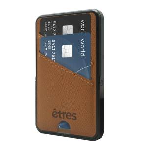 Etres Powerbank 5000mAh Wireless Magnetico con Portacarte Brown