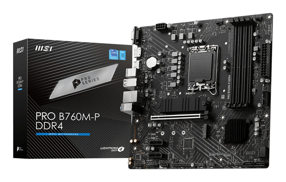 MSI MB 1700 12/13/14°GEN. PRO B760M-P 4xDDR4 4xSATA M.2 VGA/HDMI/DP